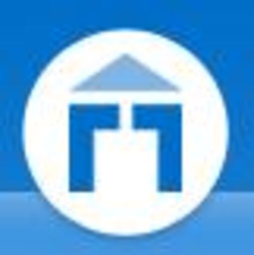 Darstellung von verschiedenen blauen Rechtecken, die zu einem Haus angeordnet sind auf blauem Grund.