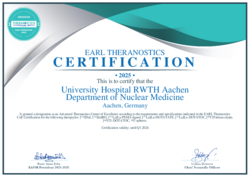 Zertifikat zur Akkreditierung als advanced Theranostics Center