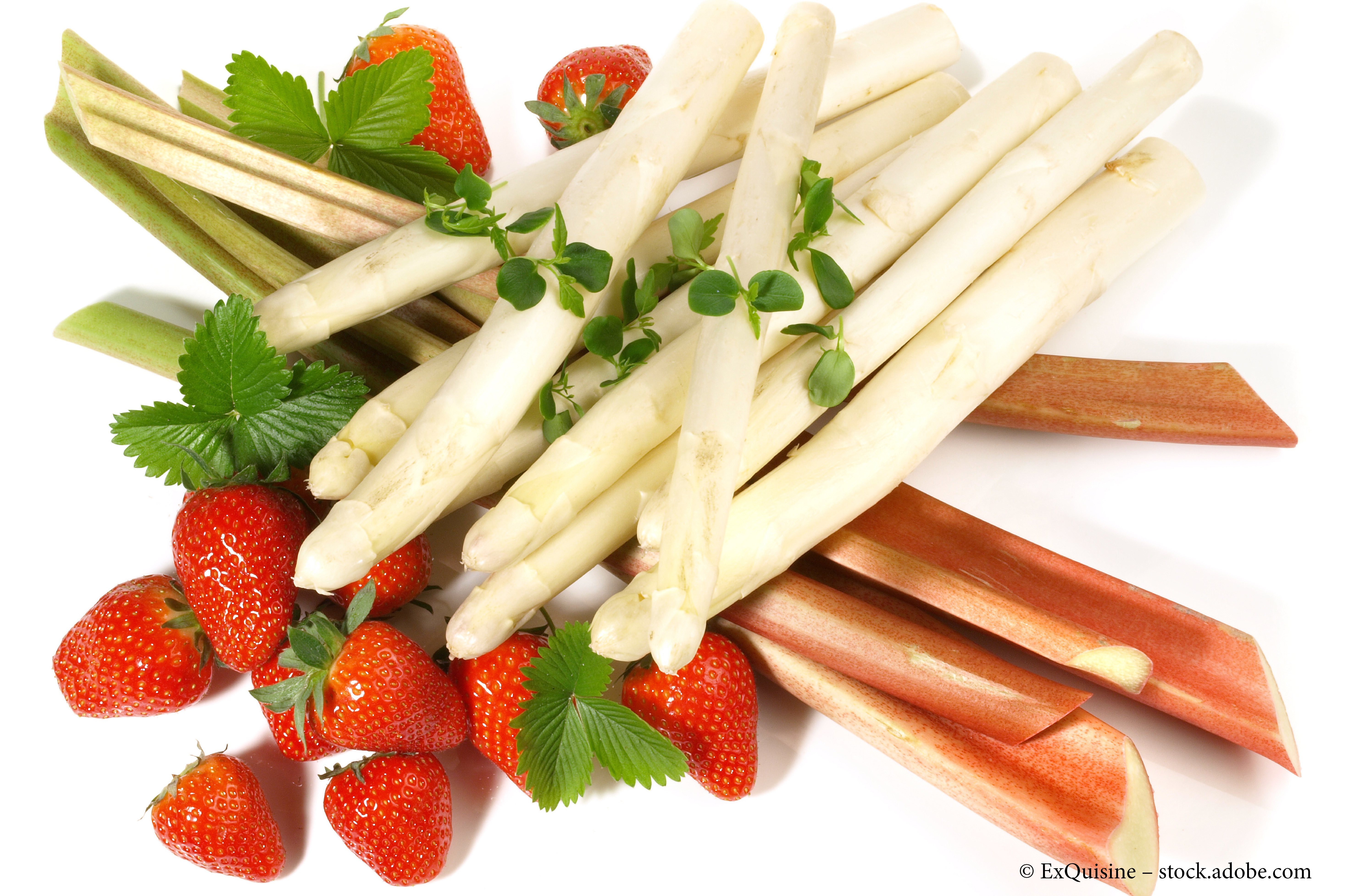 Spargel, Rhabarber und Erdbeeren